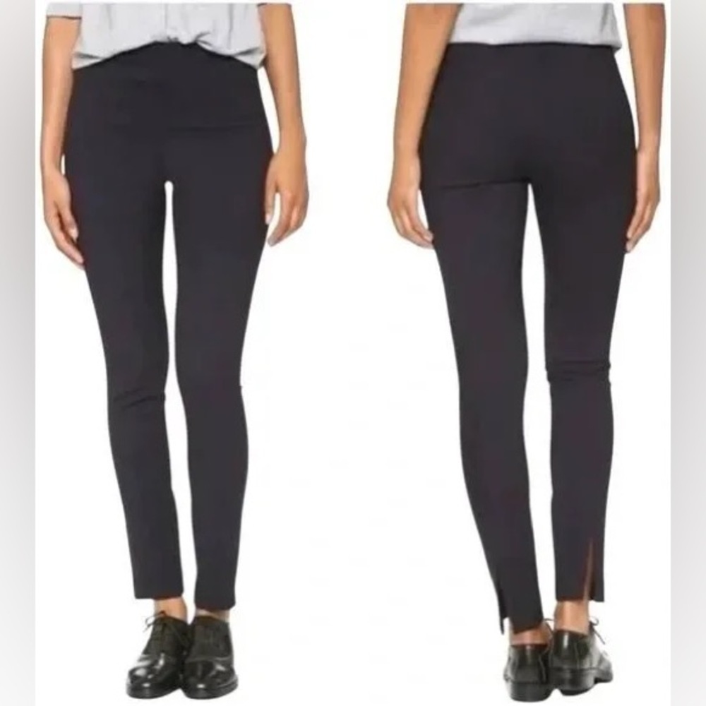 Theory Talluva Wool Slim Ankle Black Split Hem Pants